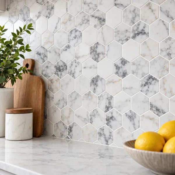 Hexagon Mosaic Tile – Marble