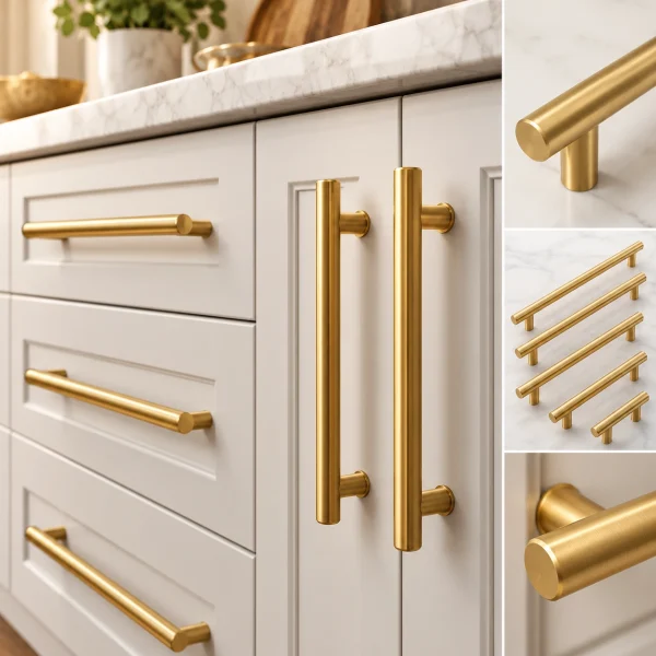 Bar Pull Handles – Brushed Gold