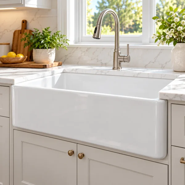 Farmhouse Apron-Front Sink – White
