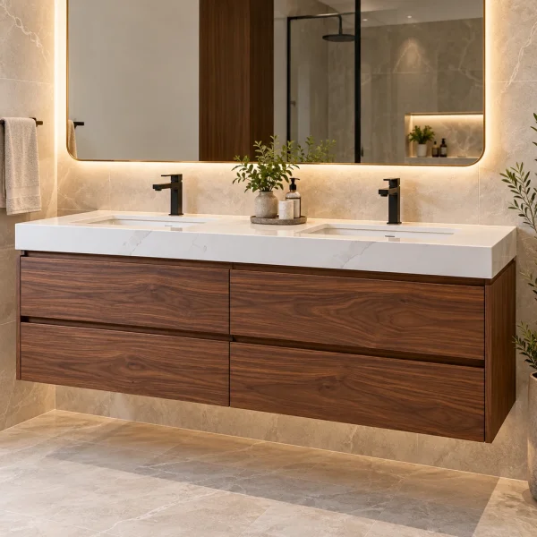 Floating Vanity 48" – Walnut