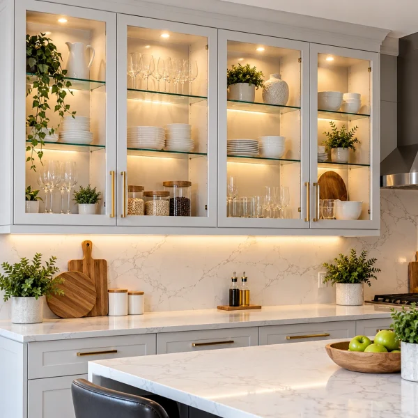 Glass-Front Upper Cabinets