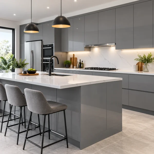 Modern Flat-Panel Cabinets – Grey