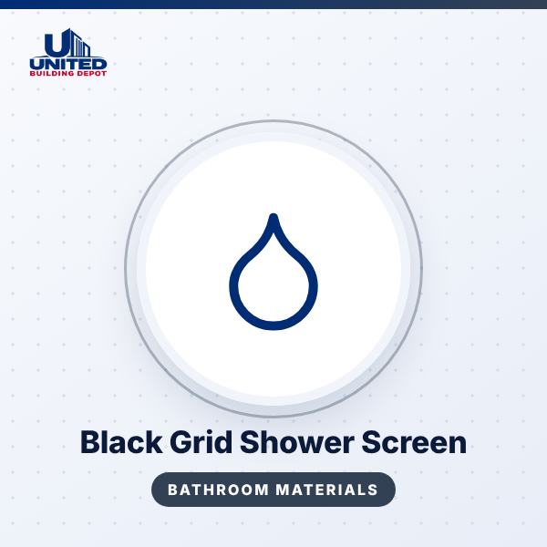 Black Grid Shower Screen