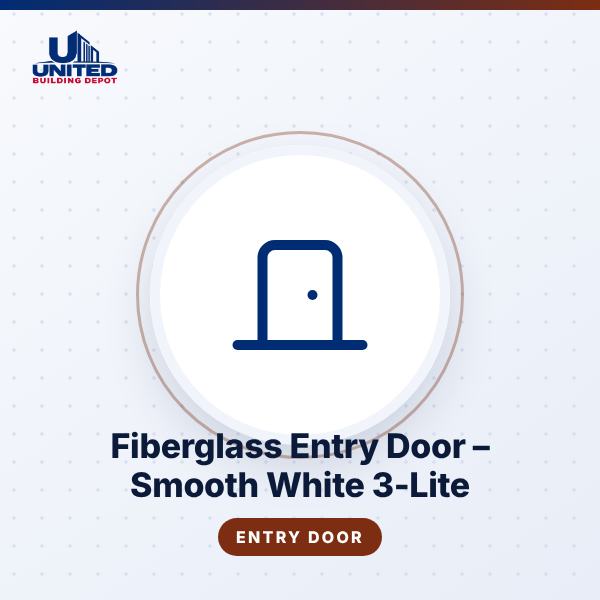 Fiberglass Entry Door – Smooth White 3-Lite