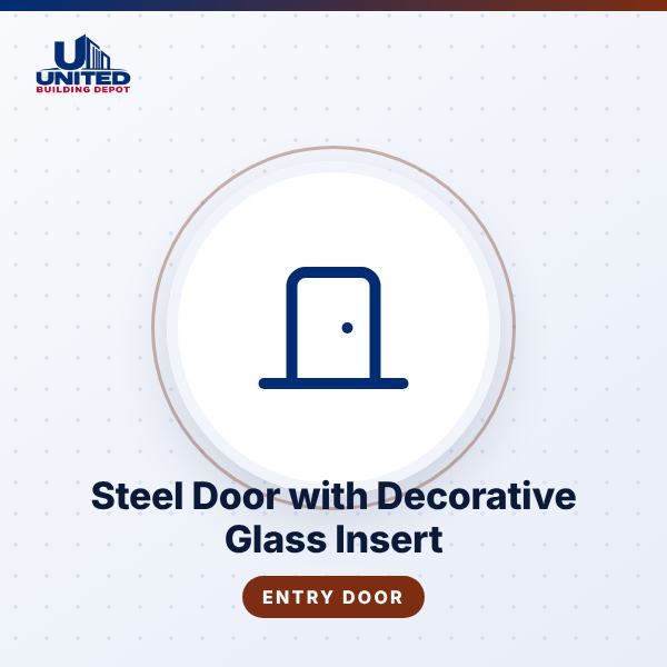 Steel Door with Decorative Glass Insert