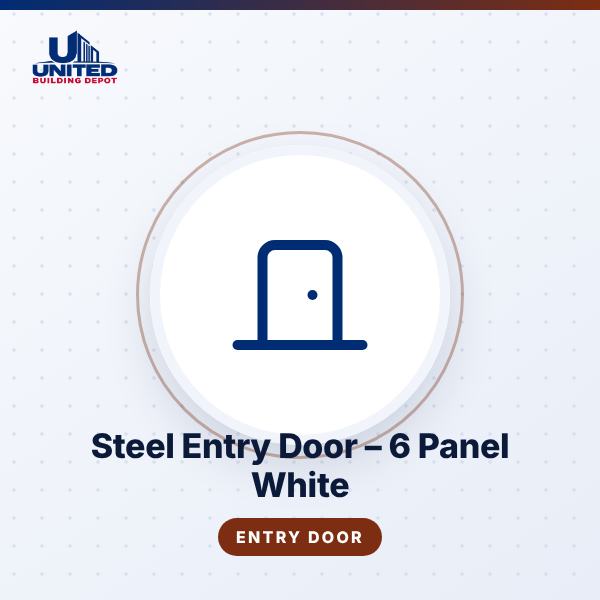 Steel Entry Door – 6 Panel White