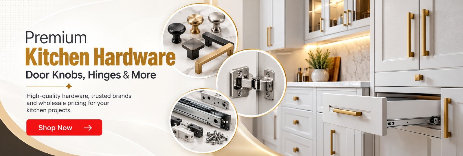 Premium Kitchen Hardware — Door knobs, hinges and more