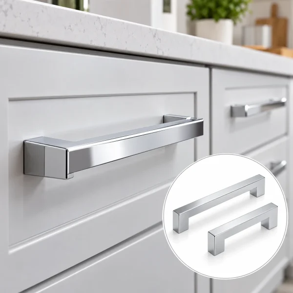 Square Bar Pulls – Chrome