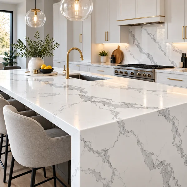 Statuario Quartz – Bold Veins