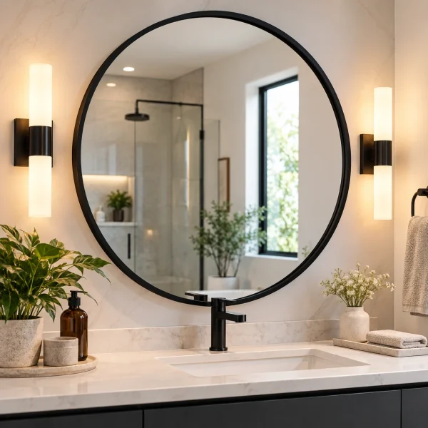 Vanity Mirror – Round Black Frame