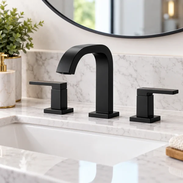 Widespread 8" Faucet – Matte Black